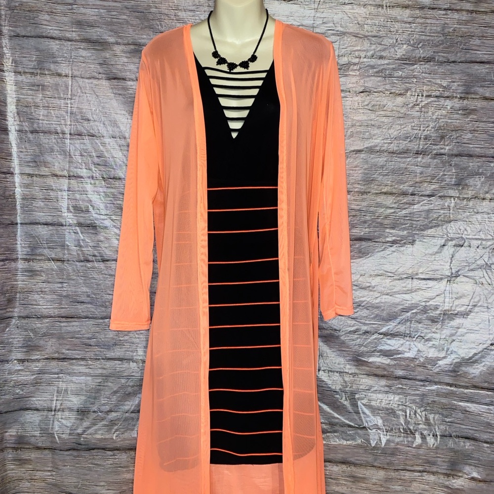 Love Long Sleeve Long Mesh Kimono